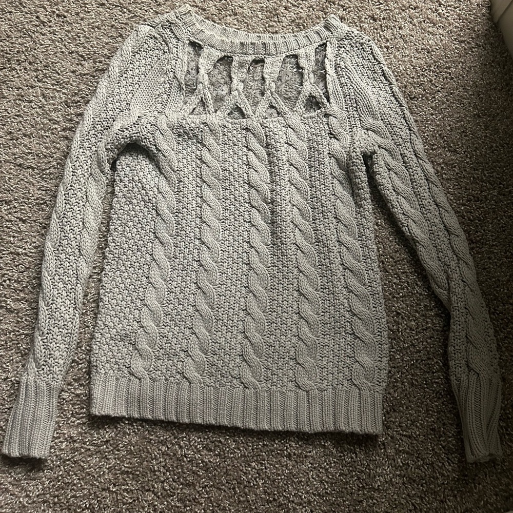 NWOT Lauren Conrad Cream Cowl Neck Sweater with Ribbed Knit